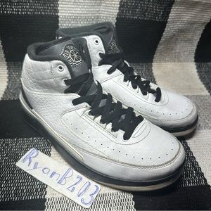 Nike Air Jordan Retro 2 Wing It GS 5.5Y 834283-103 Black White Basketball Shoes